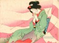 ピンクと白のカーテンの美人 1903年 鏑木清方 日本人